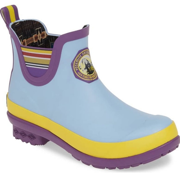 Pendleton Ankle Rain Boots Yosemite California National Park Blue Women's Size 6 - Picture 1 of 16
